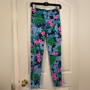 Lilly Pulitzer Luxletic Floral Leggings - Blue, Green, Pink